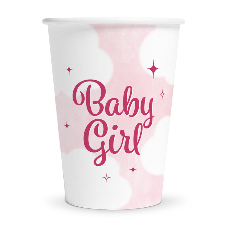 Feestbazaar Bekers Baby Girl 210ml (8st)
