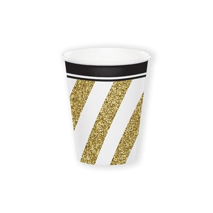 Feestbazaar Bekers Black&Gold 266ml (8st)