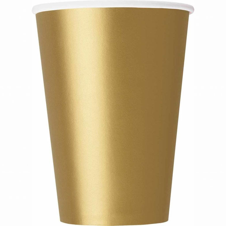 Feestbazaar Bekers goud 350ml - 8 stuks