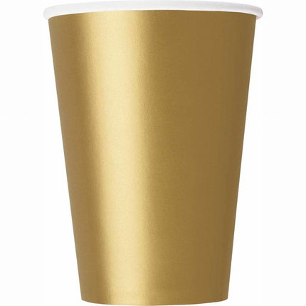 Feestbazaar Bekers goud 350ml - 8 stuks