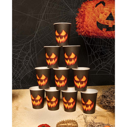 Feestbazaar Bekers Halloween Creepy Pumpkin (10st)
