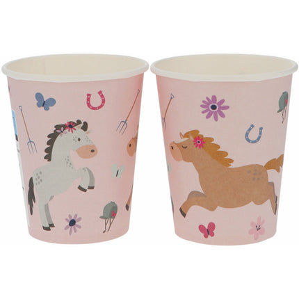 Feestbazaar Bekers Happy Horses 250 ml (8st)