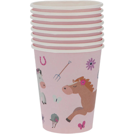 Feestbazaar Bekers Happy Horses 250 ml (8st)
