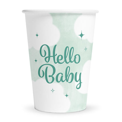 Feestbazaar Bekers 'Hello baby' 210ml (8st)