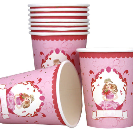Feestbazaar Bekers Prinses hotstamp 8 stuks