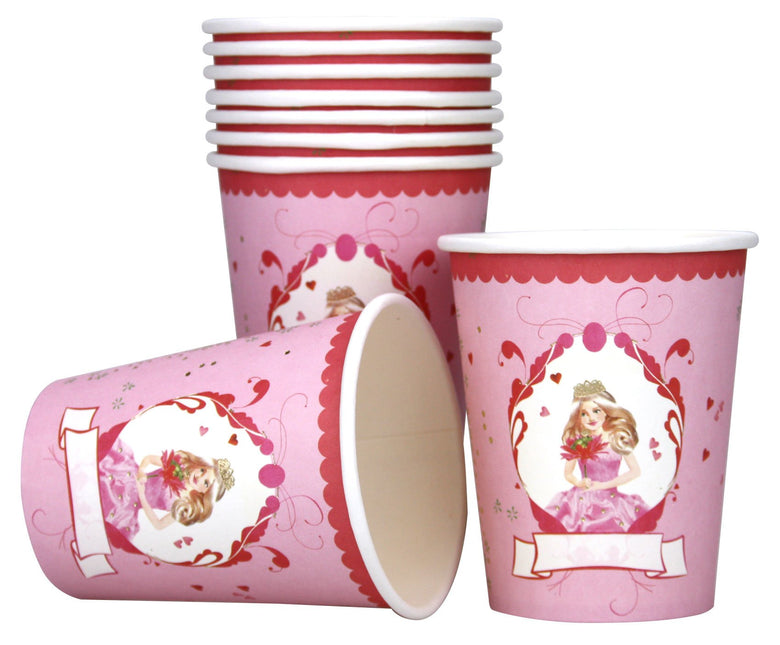 Feestbazaar Bekers Prinses hotstamp 8 stuks