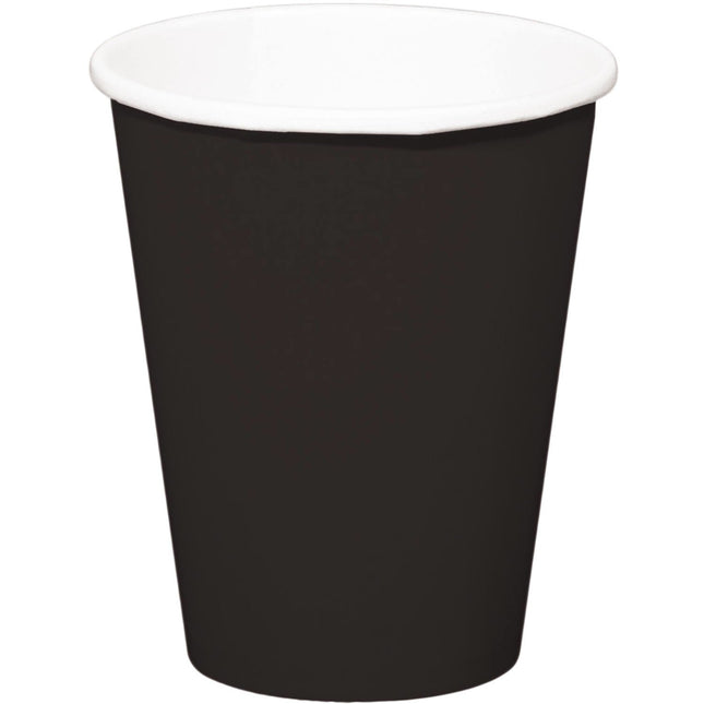 Feestbazaar Bekers zwart 350ml - 8 stuks