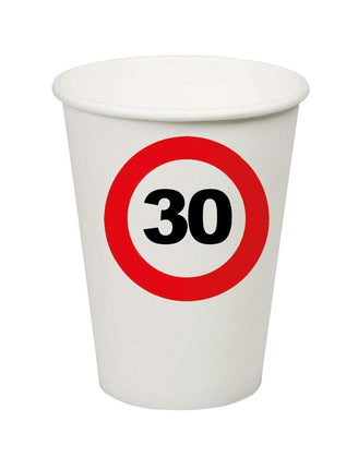 Feestbazaar Bekertjes 30 jaar verkeersbord (8st)