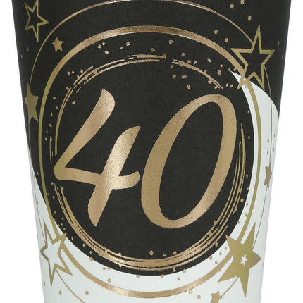 Feestbazaar Bekertjes 40 Jaar Zwart & Goud Chique