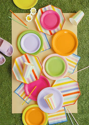 Feestbazaar Bekertjes Pastel Strepen (6st)