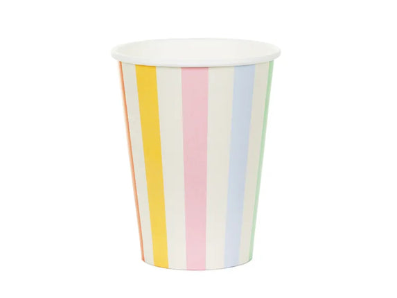 Feestbazaar Bekertjes Pastel Strepen (6st)