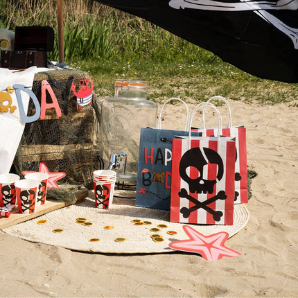 Feestbazaar Bekertjes Pirate Party Doodshoofd 250ml (8st)