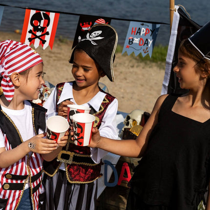 Feestbazaar Bekertjes Pirate Party Doodshoofd 250ml (8st)