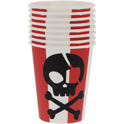 Feestbazaar Bekertjes Pirate Party Doodshoofd 250ml (8st)