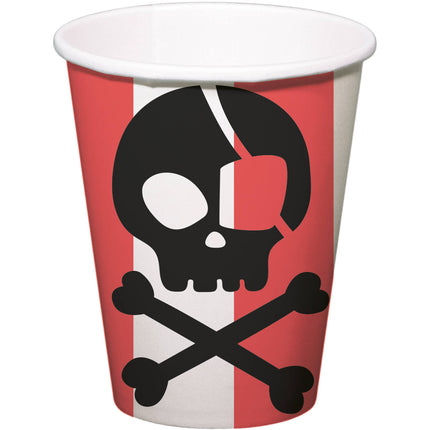 Feestbazaar Bekertjes Pirate Party Doodshoofd 250ml (8st)
