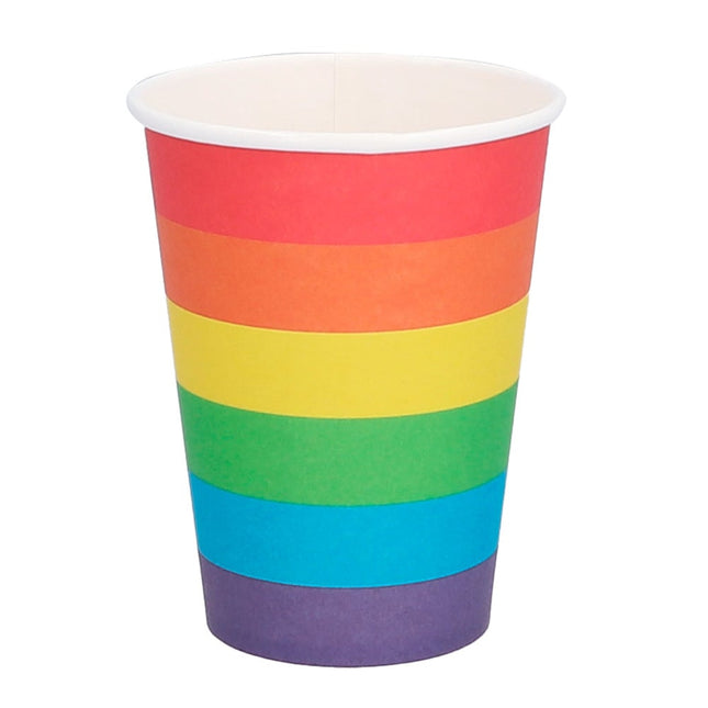 Feestbazaar Bekertjes Regenboog 25cl (8st)