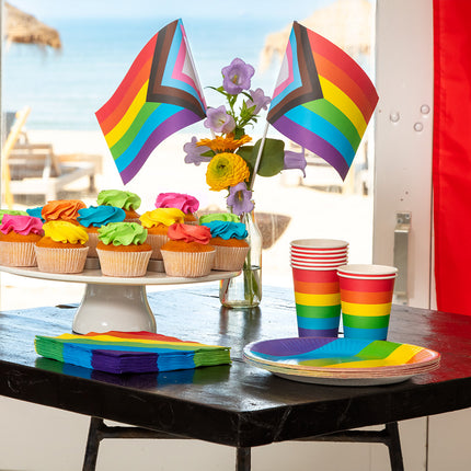 Feestbazaar Bekertjes Regenboog 25cl (8st)