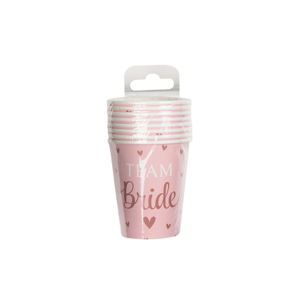 Feestbazaar Bekertjes Team Bride Blush roze (8st)