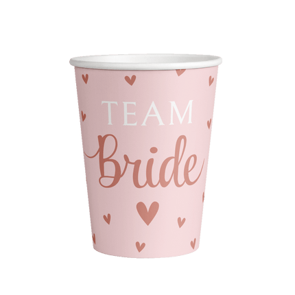 Feestbazaar Bekertjes Team Bride Blush roze (8st)