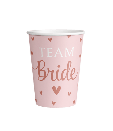 Feestbazaar Bekertjes Team Bride Blush roze (8st)
