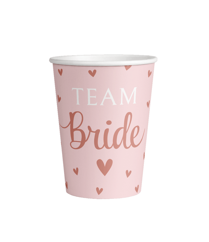Feestbazaar Bekertjes Team Bride Blush roze (8st)