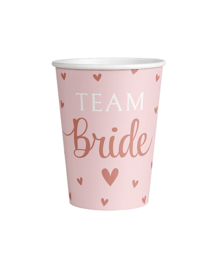 Feestbazaar Bekertjes Team Bride Blush roze (8st)