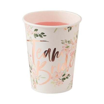 Feestbazaar Bekertjes Team Bride Floral (8 st)