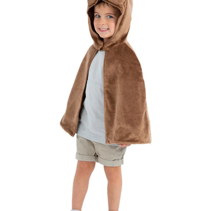 Feestbazaar Beren Cape Kind Bruin Deluxe