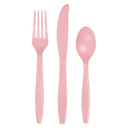 Feestbazaar Bestek Roze Plastic (18st)