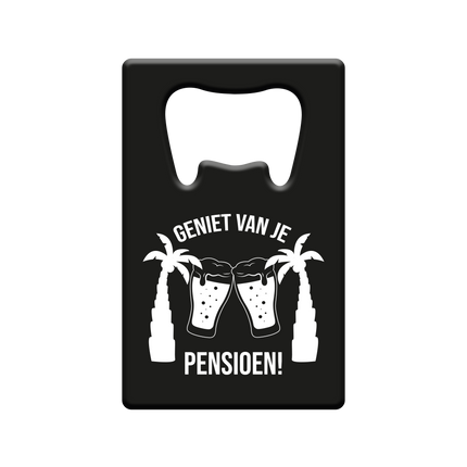 Feestbazaar Bieropener 'Geniet van je Pensioen' Metaal