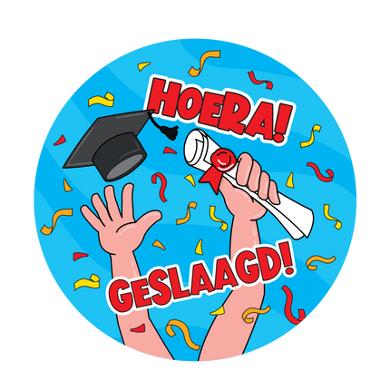 Feestbazaar Bierviltjes 'Hoera Geslaagd' Cartoon (6st)