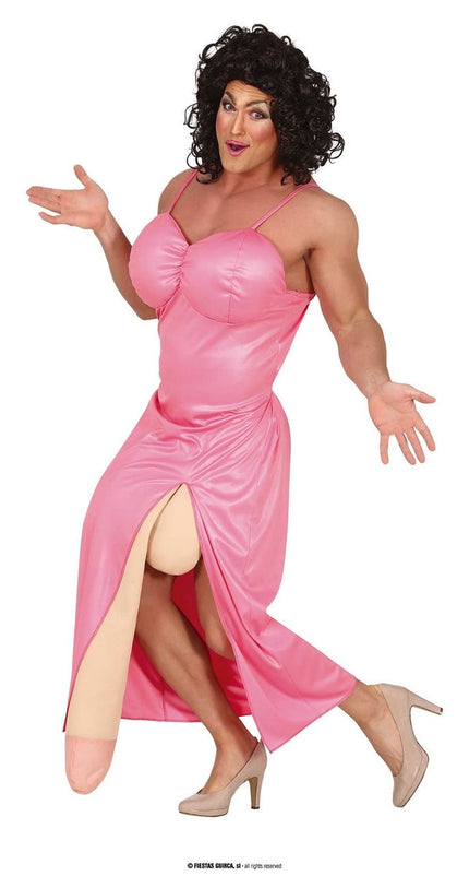 Feestbazaar Big Drag Queen Man Kostuum Pink