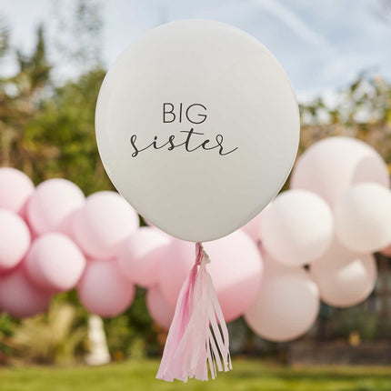 Feestbazaar Big Sister Ballon Met Roze Tassels