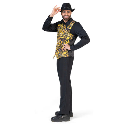 Feestbazaar Bitcoin Gilet Heren Zwart/Goud