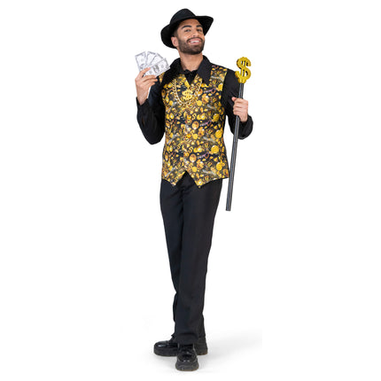 Feestbazaar Bitcoin Gilet Heren Zwart/Goud