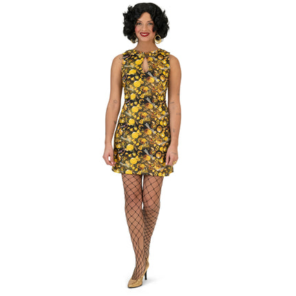 Feestbazaar Bitcoin Jurk Dames Zwart/Goud
