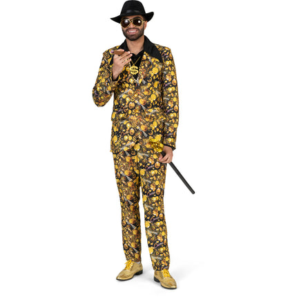 Feestbazaar Bitcoin Suit Heren Zwart/Goud