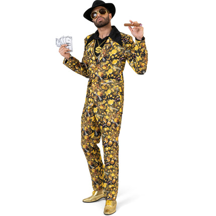 Feestbazaar Bitcoin Suit Heren Zwart/Goud