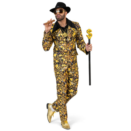 Feestbazaar Bitcoin Suit Heren Zwart/Goud