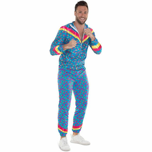 Feestbazaar Blauw Jaren 80 Trainingspak Volwassenen