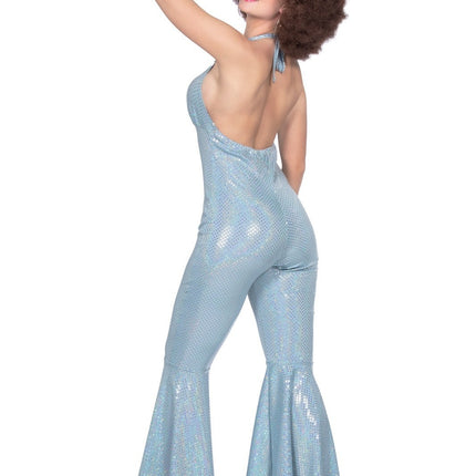 Feestbazaar Blauwe Catsuit Disco Dames