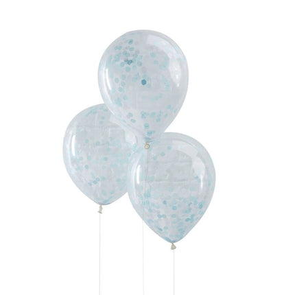 Feestbazaar Blauwe Confetti Ballonnen Rayen (5st)