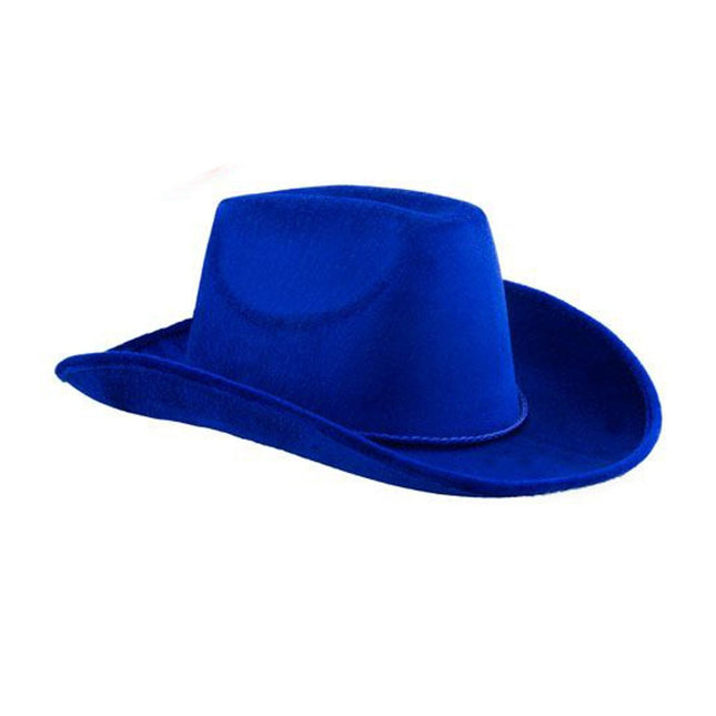 Feestbazaar Blauwe Cowboyhoed fluweel Goodwin