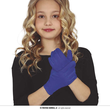 Feestbazaar Blauwe kinderhandschoenen