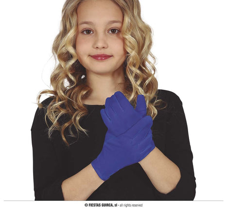 Feestbazaar Blauwe kinderhandschoenen