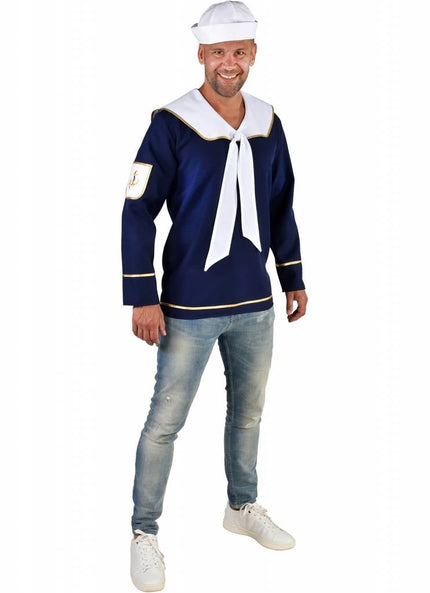 Feestbazaar Blauwe Matroos Blouse Man