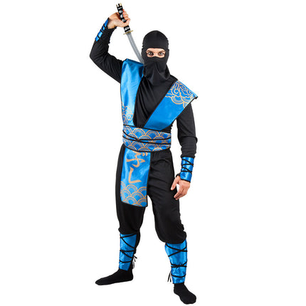 Feestbazaar Blauwe ninja pak mannen