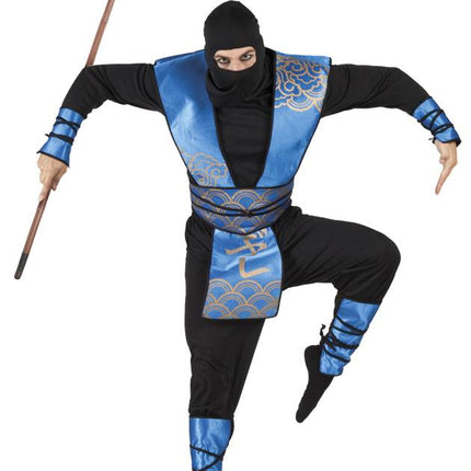 Feestbazaar Blauwe ninja pak mannen