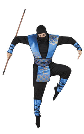 Feestbazaar Blauwe ninja pak mannen