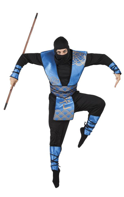 Feestbazaar Blauwe ninja pak mannen